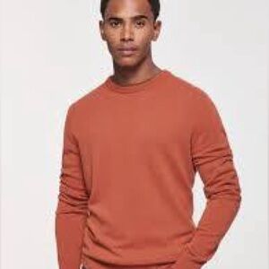 St Croix Mens Size XL Cotton Blend Sweater Crew Neck Ribbed Hem and Cuffs Copper